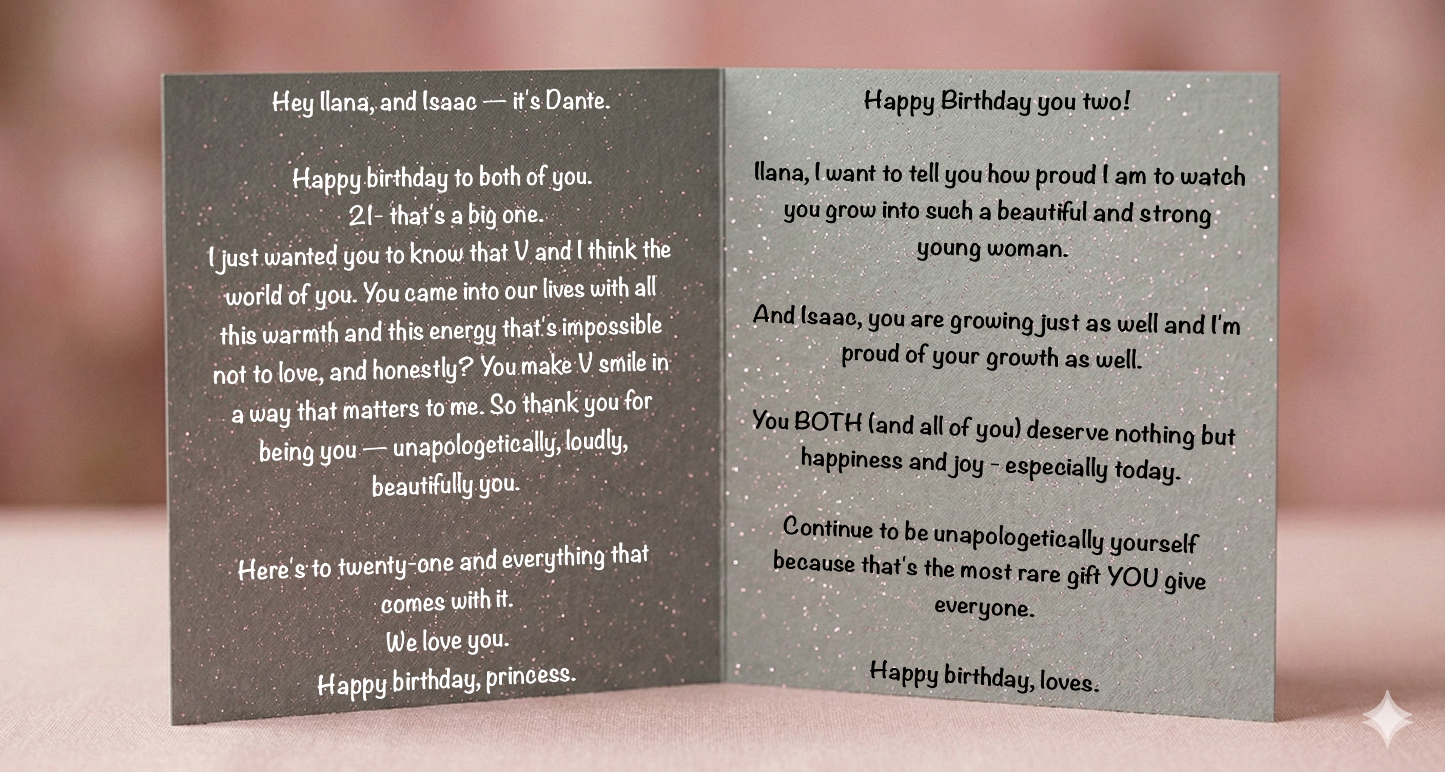 Birthday card inside